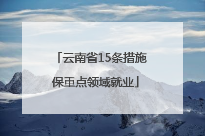 云南省15条措施保重点领域就业