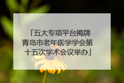 五大专项平台揭牌 青岛市老年医学学会第十五次学术会议举办