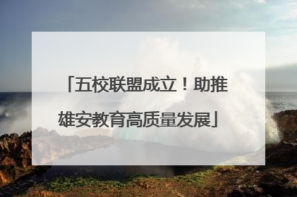 五校联盟成立！助推雄安教育高质量发展
