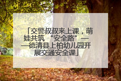交警叔叔来上课，萌娃共筑 “安全路”——德清县上柏幼儿园开展交通安全课