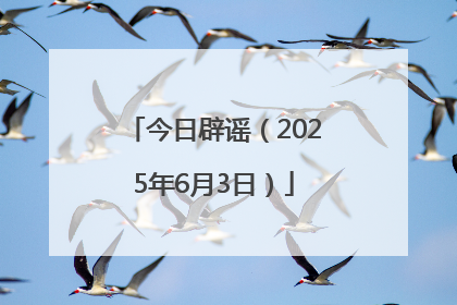 今日辟谣（2025年6月3日）