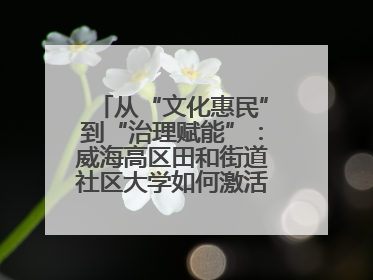 从“文化惠民”到“治理赋能”：威海高区田和街道社区大学如何激活基层服务新动能