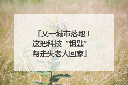 又一城市落地！这把科技“钥匙”帮走失老人回家