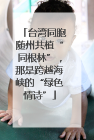 台湾同胞随州共植“同根林”，那是跨越海峡的“绿色情诗”