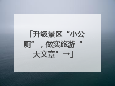 升级景区“小公厕”，做实旅游“大文章”→