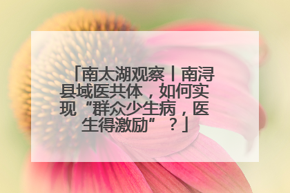南太湖观察丨南浔县域医共体，如何实现“群众少生病，医生得激励”？