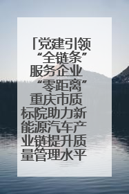 党建引领“全链条” 服务企业“零距离” 重庆市质标院助力新能源汽车产业链提升质量管理水平