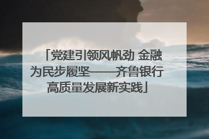 党建引领风帆劲 金融为民步履坚——齐鲁银行高质量发展新实践