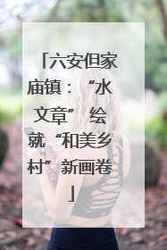 六安但家庙镇：“水文章” 绘就“和美乡村”新画卷