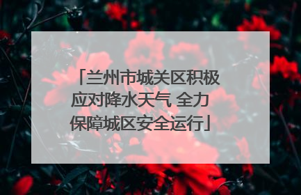 兰州市城关区积极应对降水天气 全力保障城区安全运行