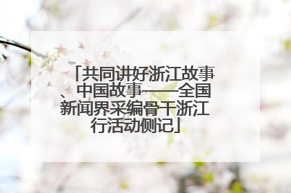 共同讲好浙江故事、中国故事——全国新闻界采编骨干浙江行活动侧记