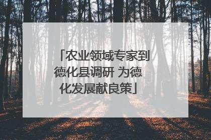 农业领域专家到德化县调研 为德化发展献良策