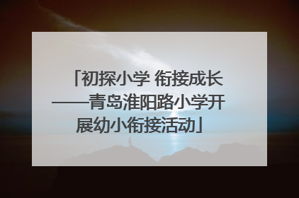 初探小学 衔接成长——青岛淮阳路小学开展幼小衔接活动