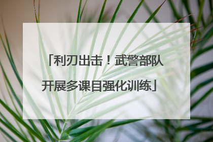 利刃出击！武警部队开展多课目强化训练