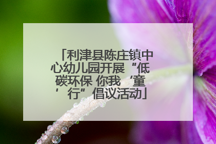 利津县陈庄镇中心幼儿园开展“低碳环保 你我‘童’行”倡议活动