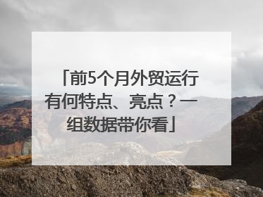 前5个月外贸运行有何特点、亮点？一组数据带你看
