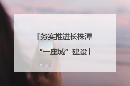 务实推进长株潭“一座城”建设
