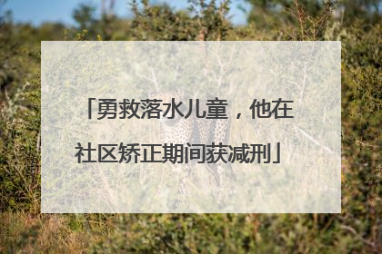 勇救落水儿童，他在社区矫正期间获减刑
