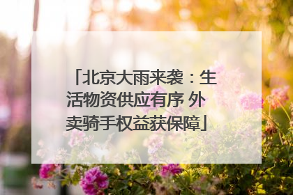 北京大雨来袭：生活物资供应有序 外卖骑手权益获保障