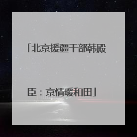 北京援疆干部韩殿臣：京情暖和田