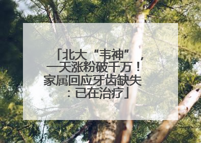 北大“韦神”，一天涨粉破千万！家属回应牙齿缺失：已在治疗