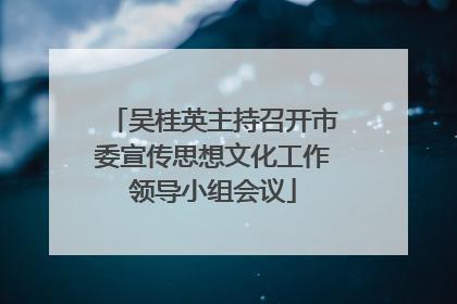 吴桂英主持召开市委宣传思想文化工作领导小组会议