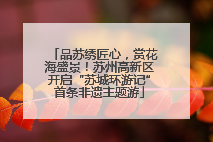 品苏绣匠心，赏花海盛景！苏州高新区开启“苏城环游记”首条非遗主题游