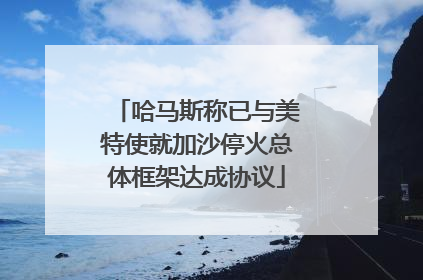 哈马斯称已与美特使就加沙停火总体框架达成协议