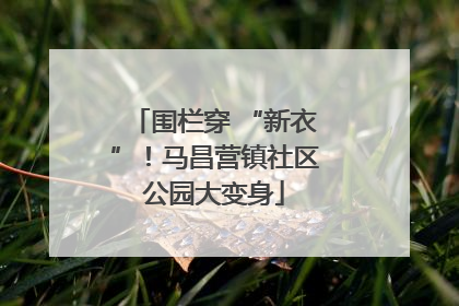 围栏穿 “新衣”！马昌营镇社区公园大变身