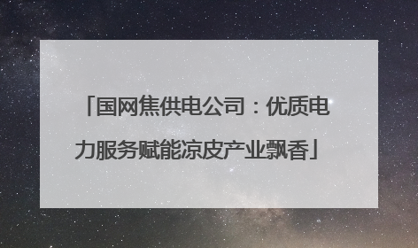 国网焦供电公司：优质电力服务赋能凉皮产业飘香