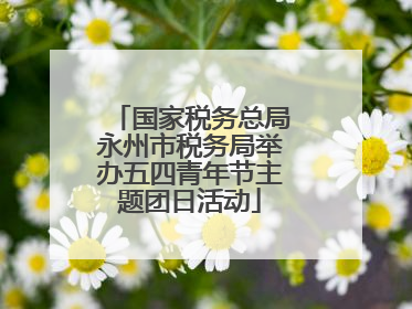 国家税务总局永州市税务局举办五四青年节主题团日活动