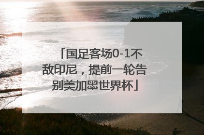 国足客场0-1不敌印尼，提前一轮告别美加墨世界杯