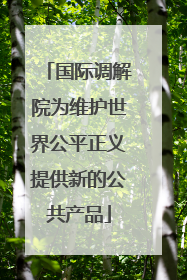 国际调解院为维护世界公平正义提供新的公共产品