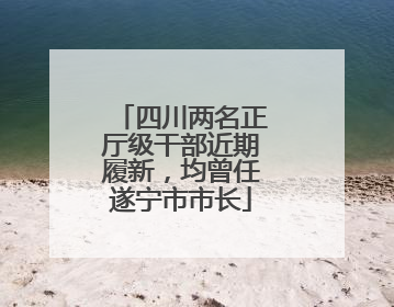 四川两名正厅级干部近期履新，均曾任遂宁市市长