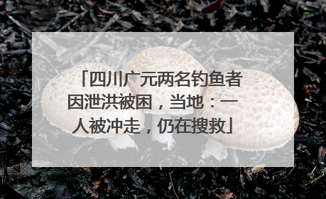 四川广元两名钓鱼者因泄洪被困，当地：一人被冲走，仍在搜救