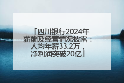 四川银行2024年薪酬及经营情况披露：人均年薪33.2万，净利润突破20亿