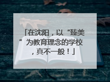 在沈阳，以“臻美”为教育理念的学校，真不一般！