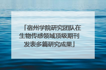 宿州学院研究团队在生物传感领域顶级期刊发表多篇研究成果