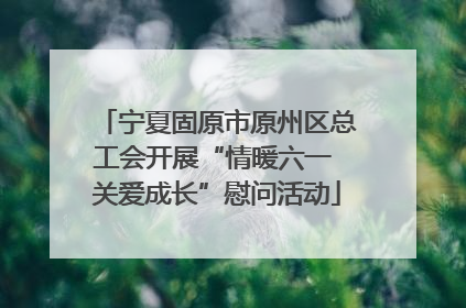 宁夏固原市原州区总工会开展“情暖六一 关爱成长”慰问活动