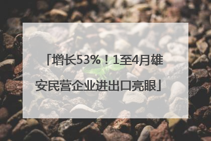 增长53%！1至4月雄安民营企业进出口亮眼