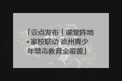壹点发布｜课堂阵地+家校联动 德州青少年禁毒教育全覆盖