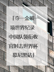夺一金破一项世界纪录 中国队领衔收官射击世界杯慕尼黑站