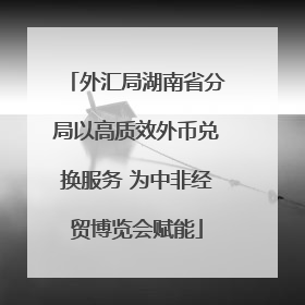 外汇局湖南省分局以高质效外币兑换服务 为中非经贸博览会赋能