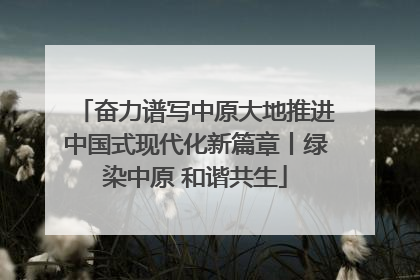 奋力谱写中原大地推进中国式现代化新篇章丨绿染中原 和谐共生
