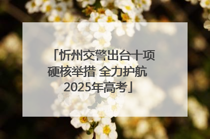 忻州交警出台十项硬核举措 全力护航2025年高考