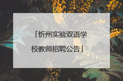忻州实验双语学校教师招聘公告