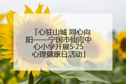 心驻山城 同心向阳——宁国市仙霞中心小学开展5·25心理健康日活动