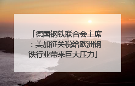 德国钢铁联合会主席：美加征关税给欧洲钢铁行业带来巨大压力