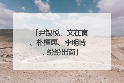尹锡悦、文在寅、朴槿惠、李明博，纷纷出面