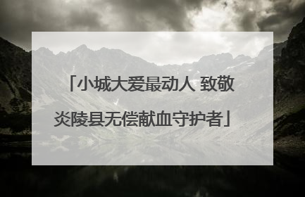 小城大爱最动人 致敬炎陵县无偿献血守护者